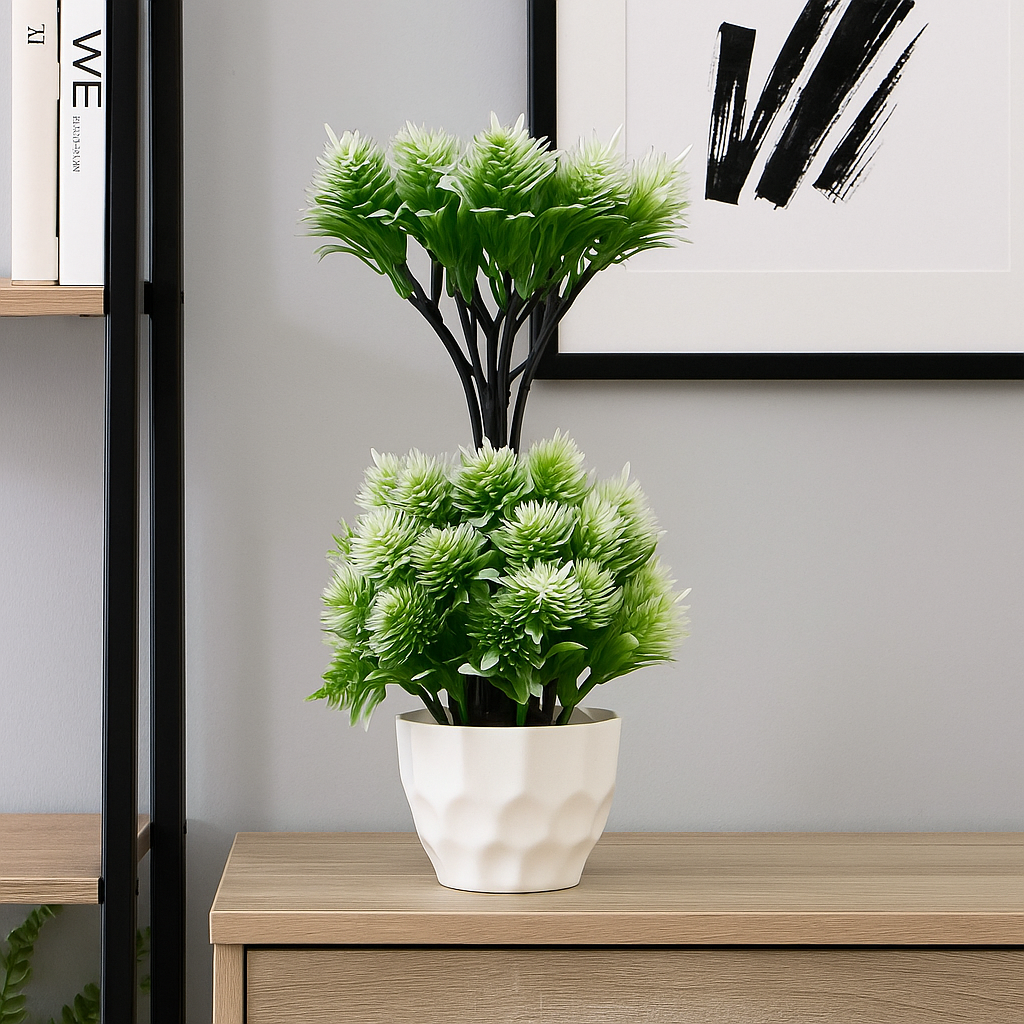 Artificial Plants with Flower Pot for Home Decoration Artificial Plant with Pot  (30 cm, Green)