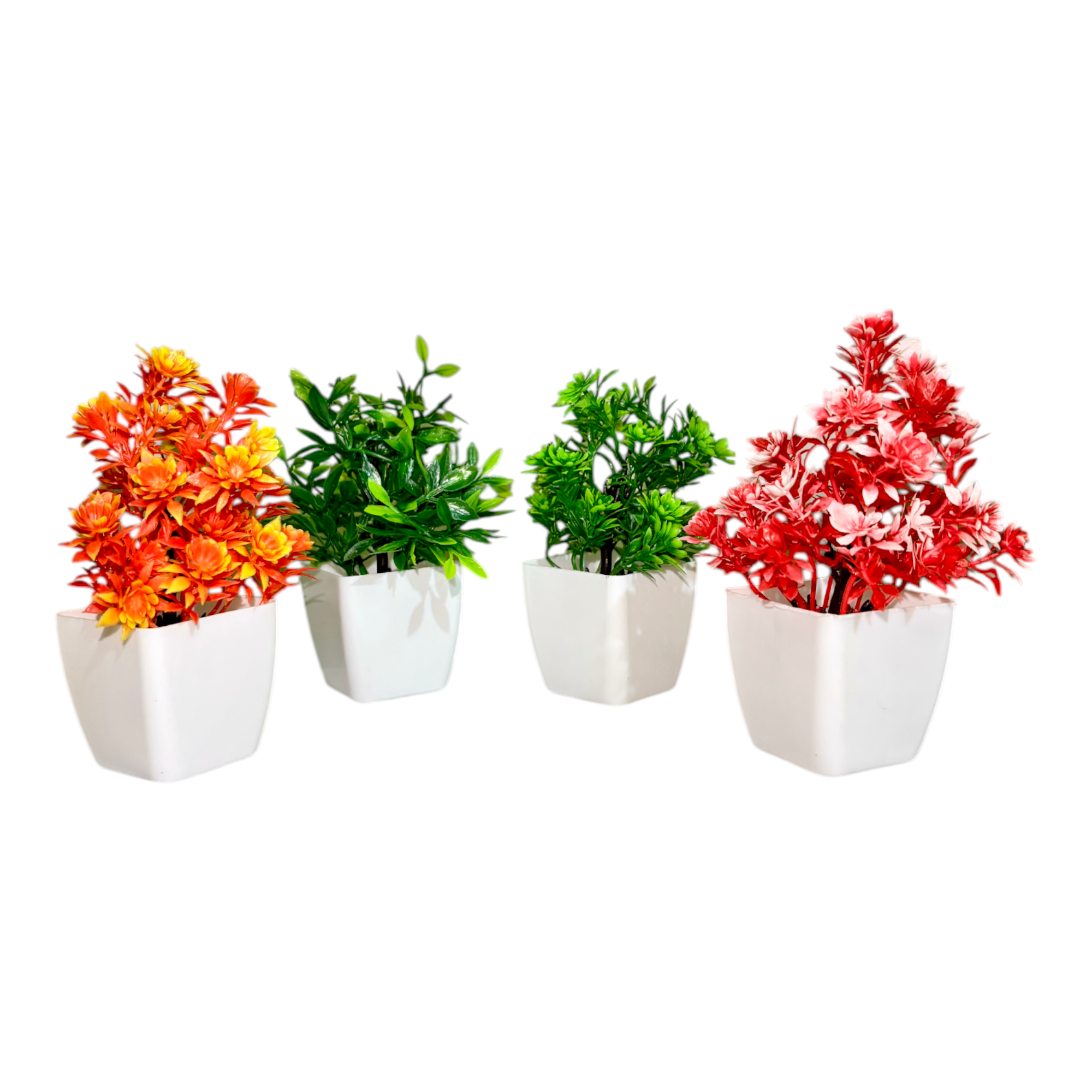 Artificial Plant 4 Set Combo | Big & Small Size | Hanging & Tabletop Decorative Plants with Pot for Home & Office