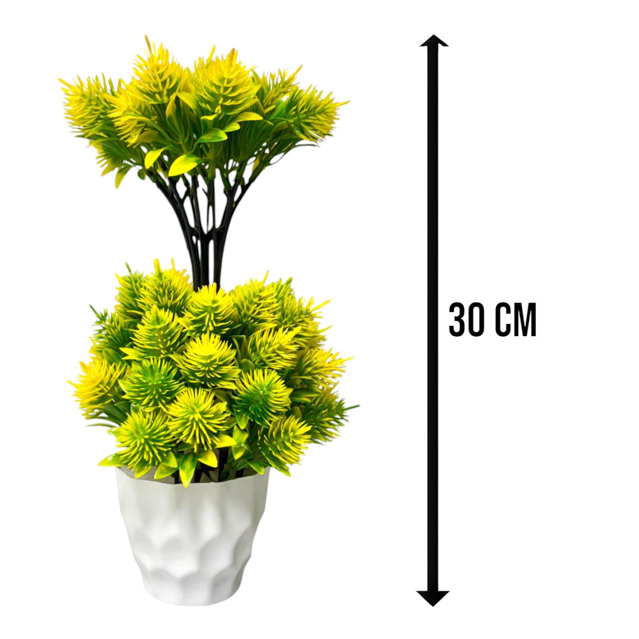 Artificial Plants with Flower Pot for Home Decoration Artificial Plant with Pot  (30 cm, Yellow)