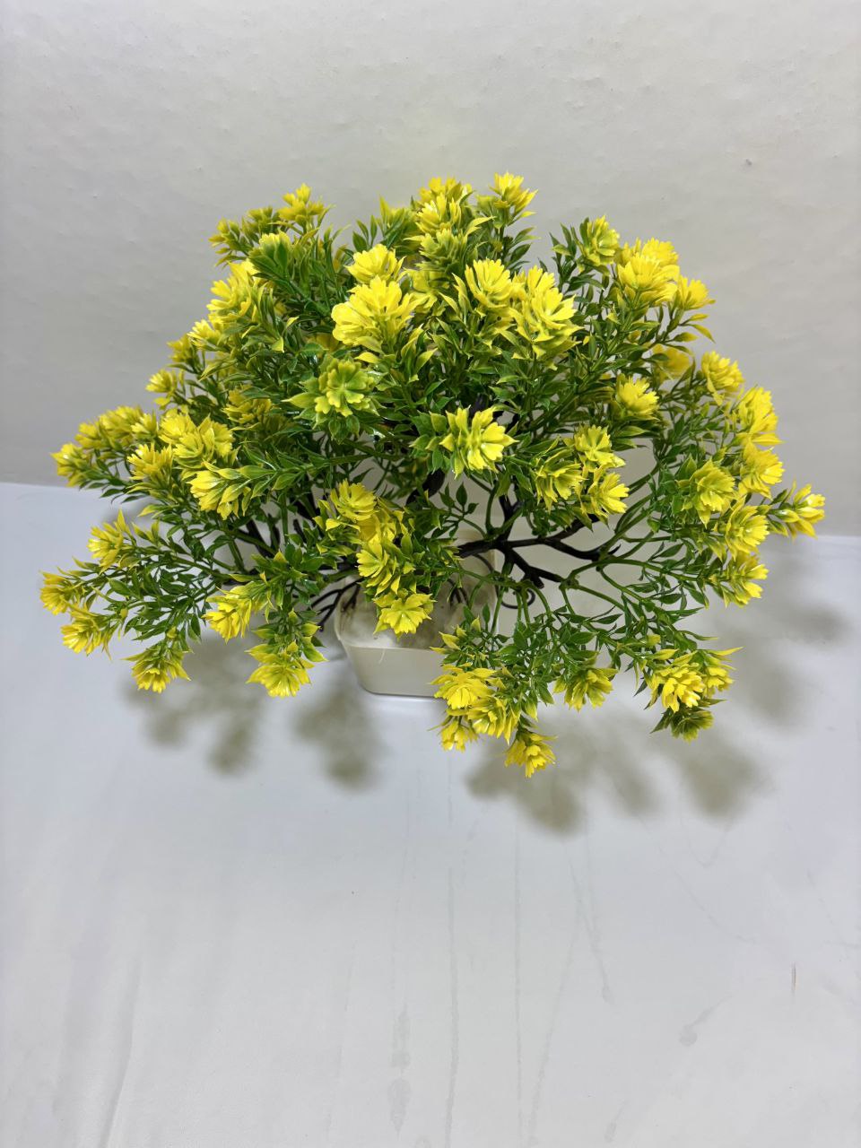 Artificial Flowering Bonsai Tree | Decorative Plant for Home, Office Bonsai Artificial Plant with Pot  (26 cm, Yellow)