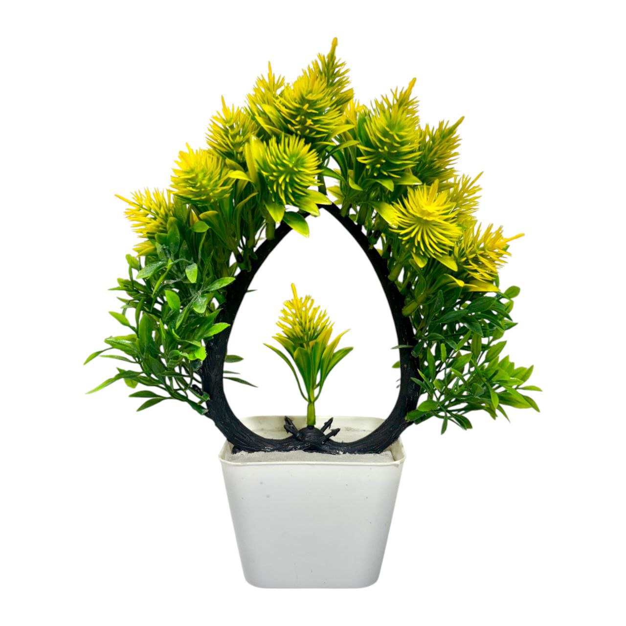 Artificial Decorative Plant with Pot for Home & Office Decoration – Indoor Faux Flower Plant in White Pot"
