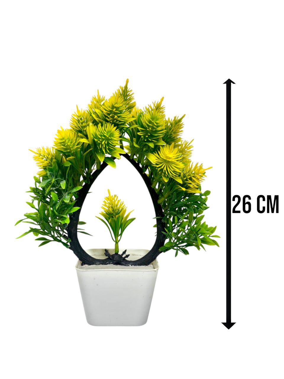 Artificial Decorative Plant with Pot for Home & Office Decoration – Indoor Faux Flower Plant in White Pot"