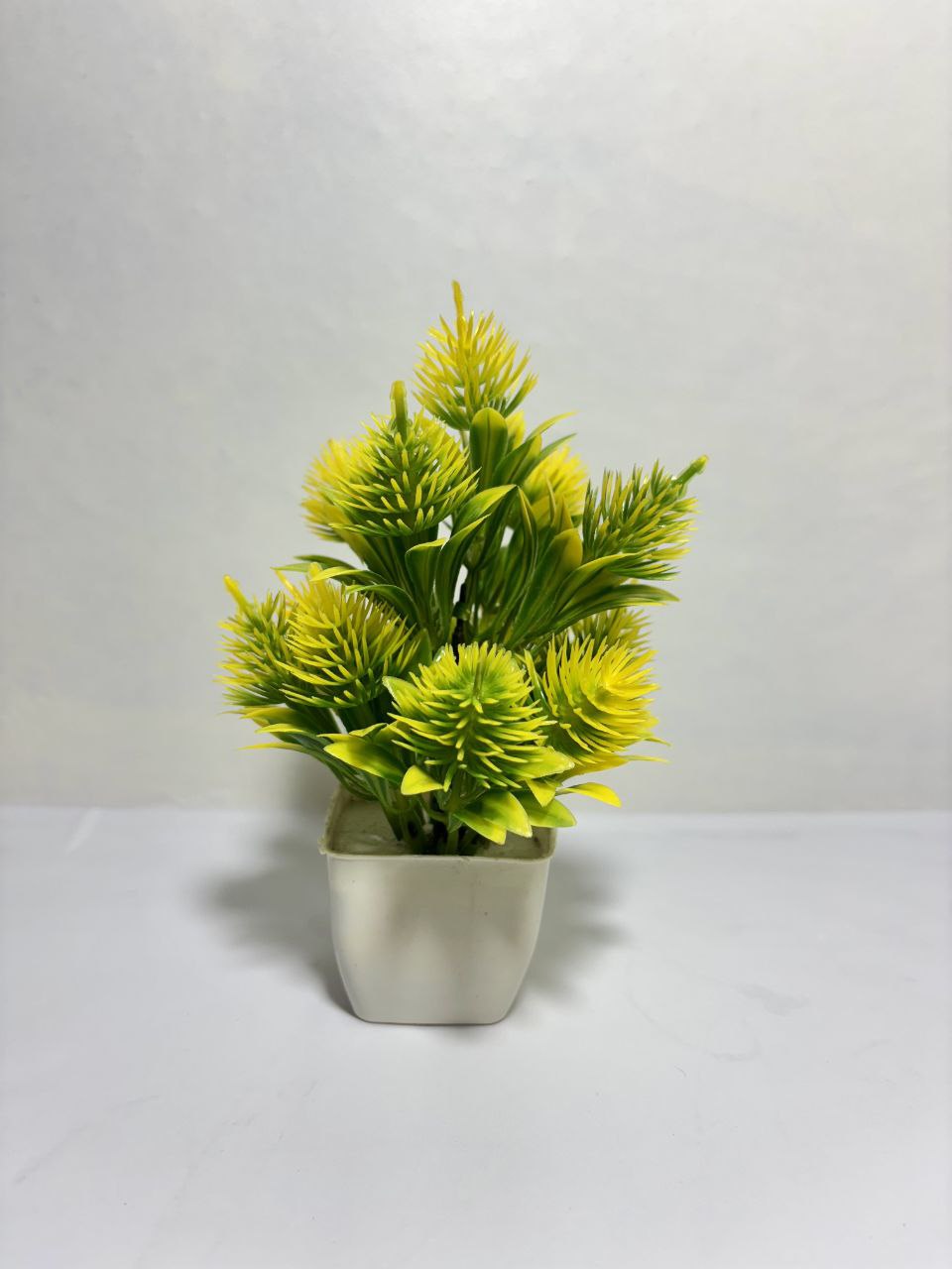 Set of 4 Artificial Flower Plants with White Pot – Decorative Tabletop Bonsai for Home & Office Décor (Height 20 cm)