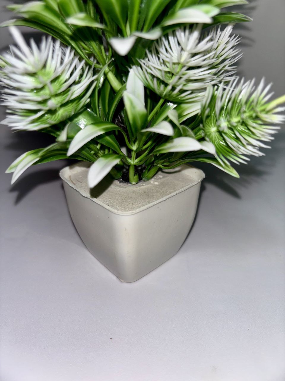 Set of 4 Artificial Flower Plants with White Pot – Decorative Tabletop Bonsai for Home & Office Décor (Height 20 cm)