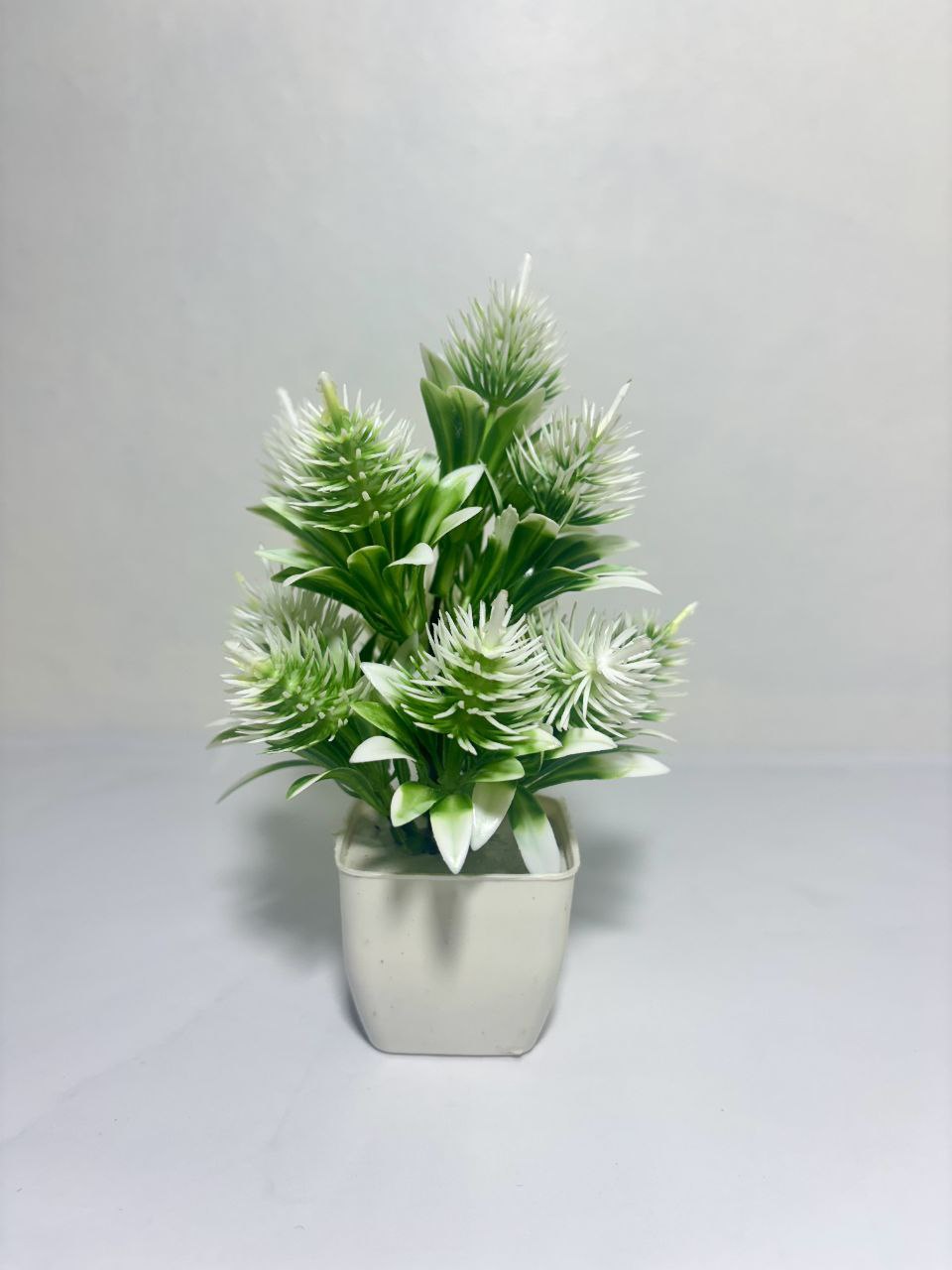 Set of 4 Artificial Flower Plants with White Pot – Decorative Tabletop Bonsai for Home & Office Décor (Height 20 cm)